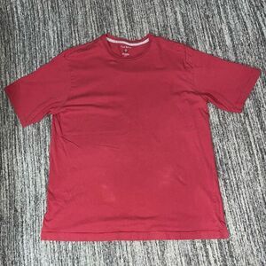 Club Room Mens Large Pullover‎ Crewneck T Shirt Red Short Sleeves 100% Cotton